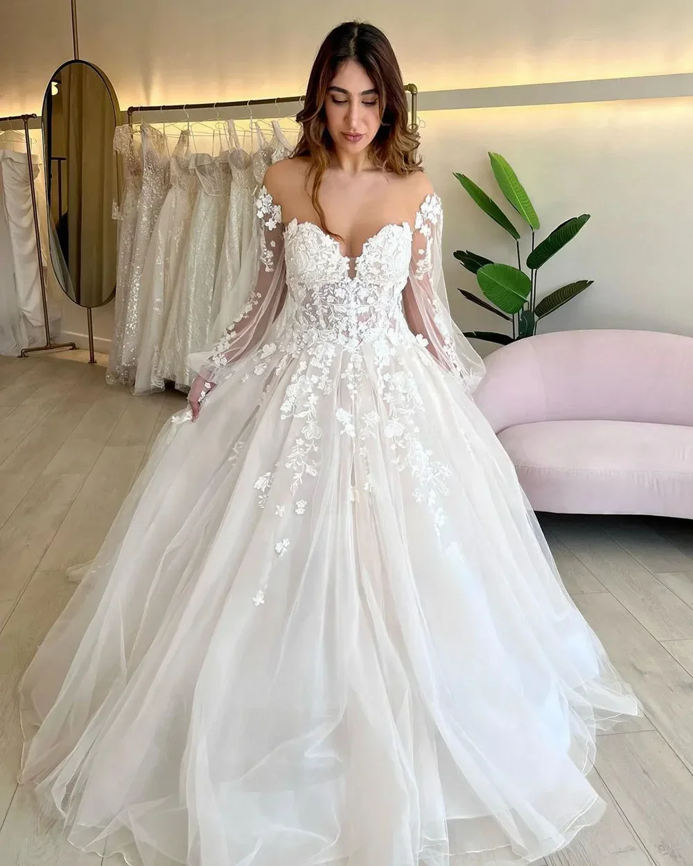 Sodigne sexy Prinzessin Hochzeits kleid Schatz träger lose Blumen Applikationen Korsett Brautkleider vestido de novia angepasst