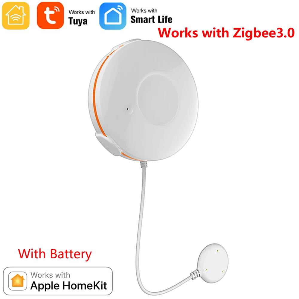 Works with HomeKit Water Sensor Zigbee 3.0 Wireless Flood Leak Detector for Alarm System and Smart Home Automation Apple HomeKit