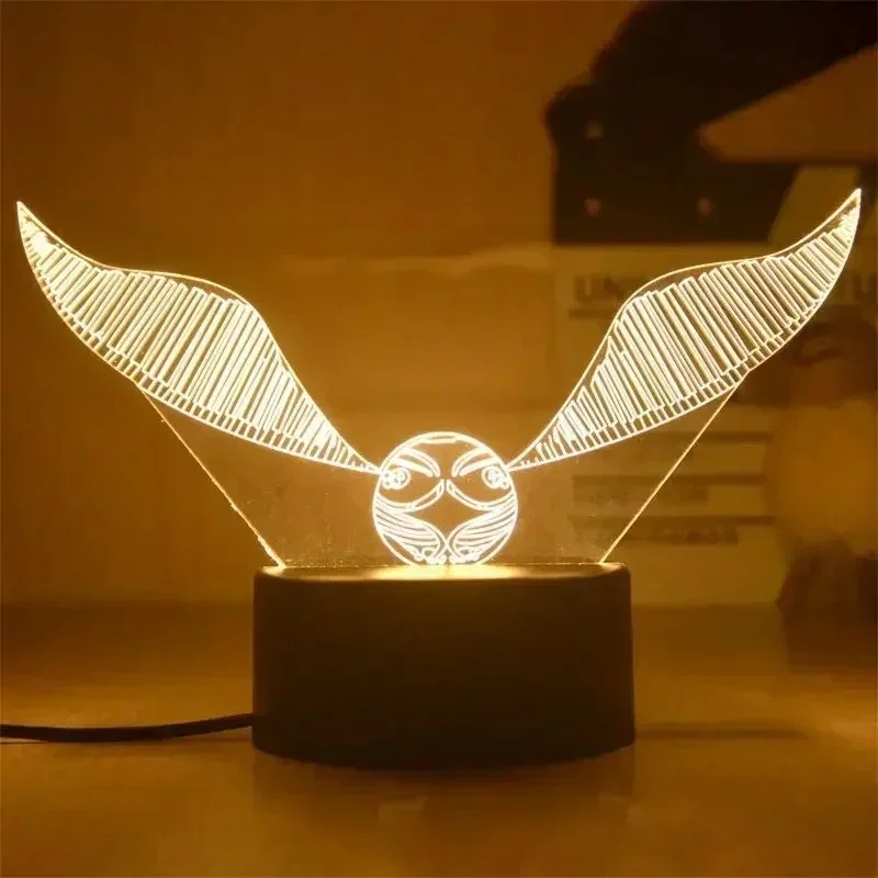 Anime Harrys Pottered 3D Acrylic Night Lamp LED Table Light Bedroom Decor Cool Kids Present view 4