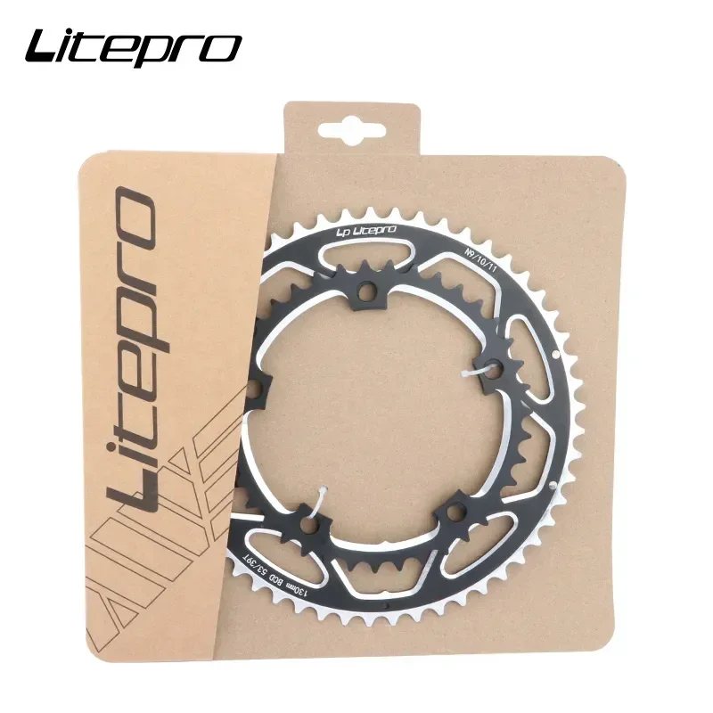 Litepro 130 Bcd Chainring 53-39T Aluminum Alloy Double Chain Ring for 9/10/11Speed Road Bike Folding Bike Chain Wheel