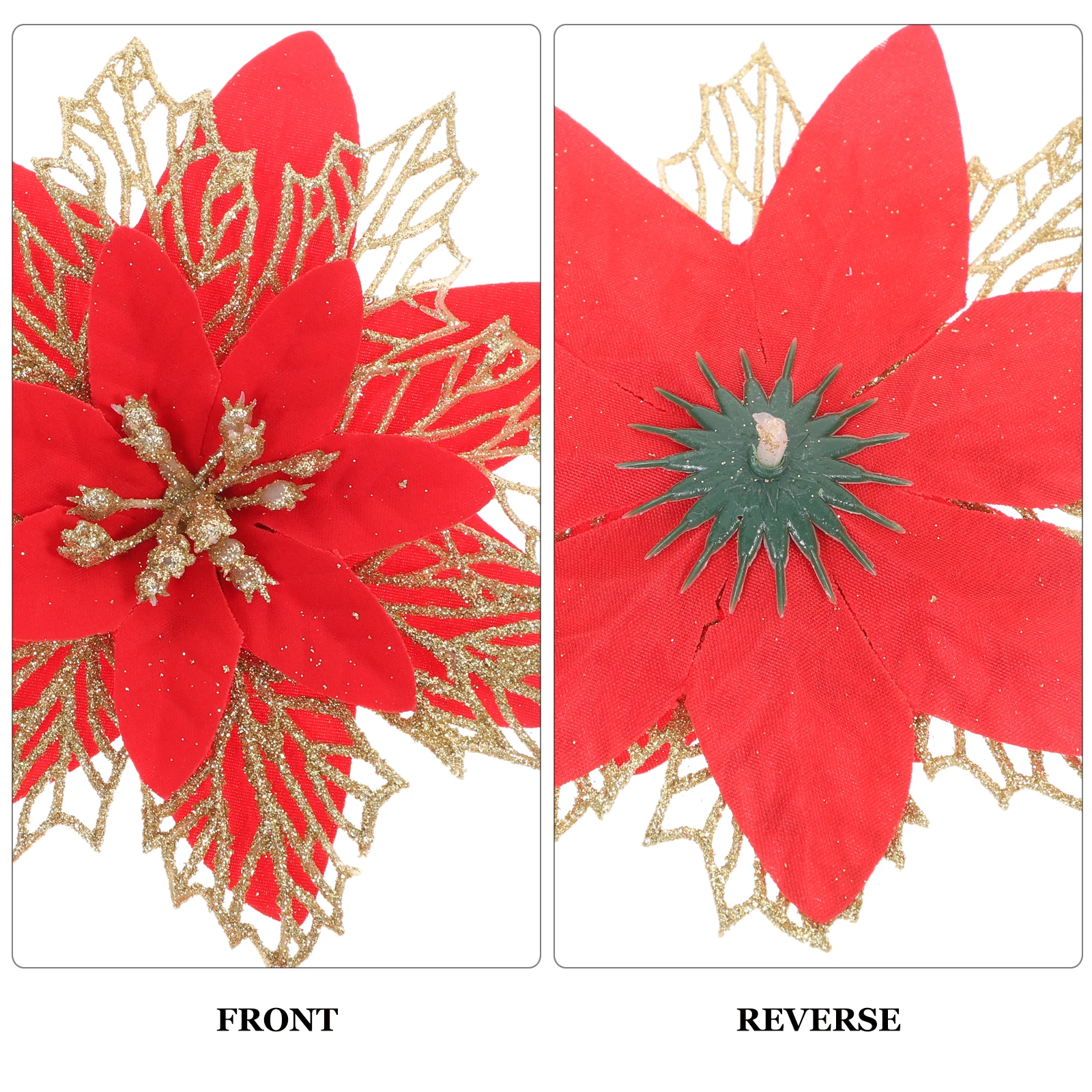 

6pcs Christmas Artificial Flowers Fake Plastic Flower For Xmas Tree Decor Wreath Mantle Diy Craft Holiday Decoration