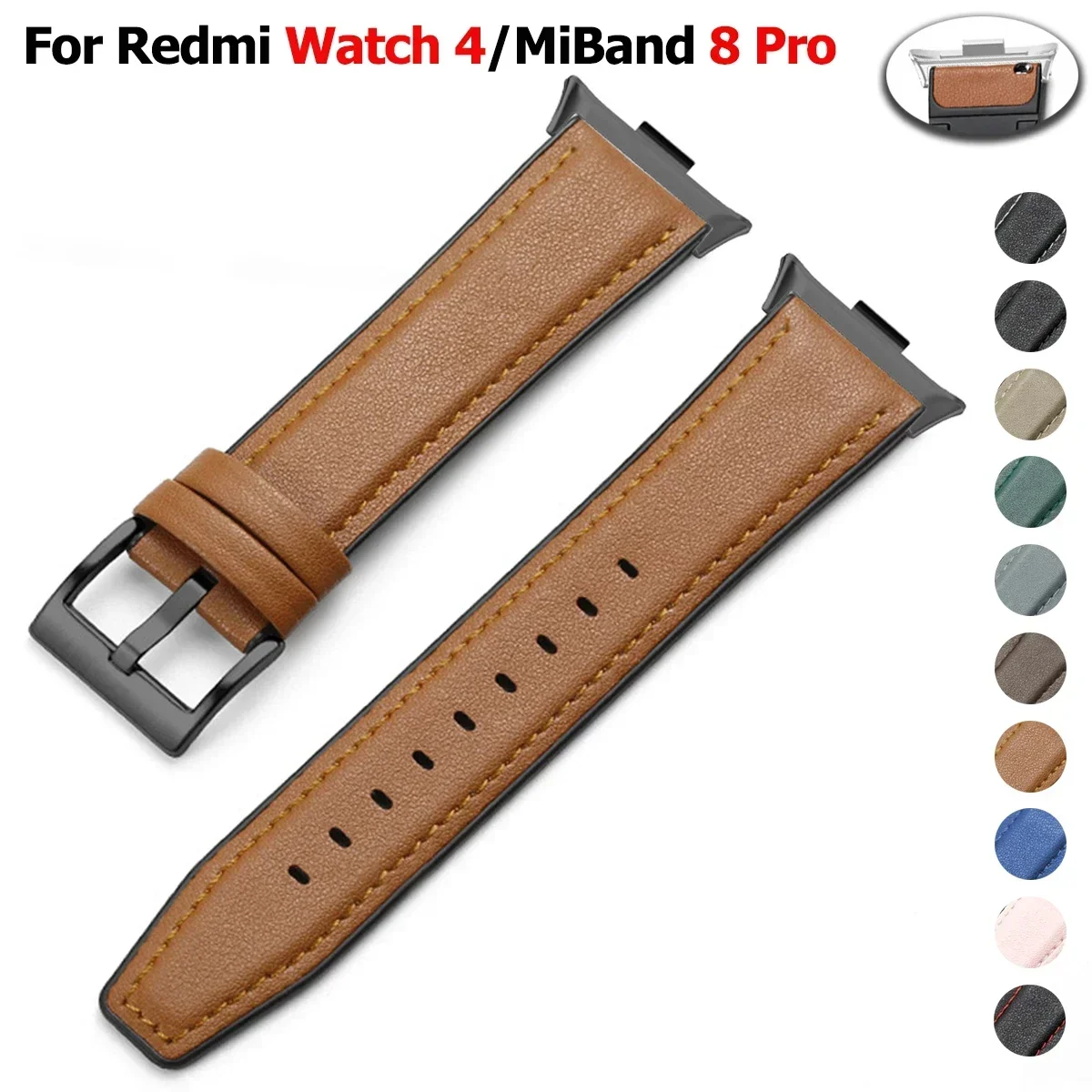 

Кожаный ремешок для Redmi Watch 5 4, ремешок, винтажный браслет для Mi Band 8/9 Pro SmartWatch Correas, сменные аксессуары