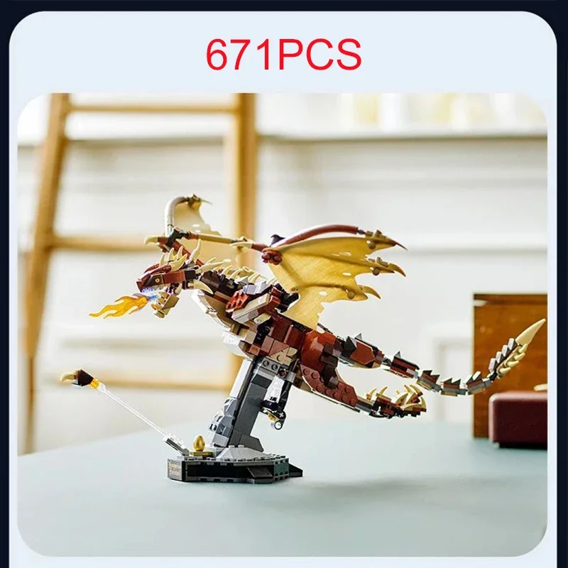 MOC In Stock 670pcs Hungarian Horntail Dragon Building Blocks 76406 Bricks Children Birthday Christmas Toys Gift For Kid Adult