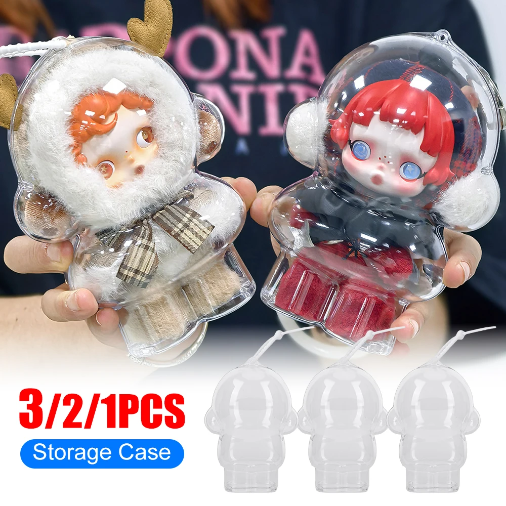 1/2/3PCS Transparent Protective Case for Skull Panda Winter Movement for SP Doll Organizer Box Storage Case For Skull Panda