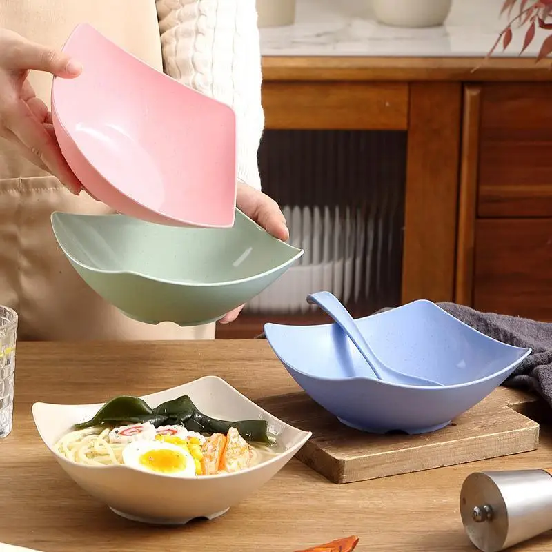 4-Piece Plastic Soup Bowl Set, Durable Reusable Kitchenware,Western Cuisine Suitable,Non-Breakable Design,Ideal for Everyday Use