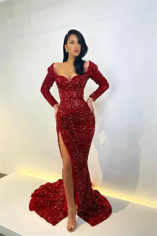 Costomized Women's Formal Sequined Evening Gowns Long Party Dress Birthday Dresses for Woman Mermaid Prom Dresses 2026 New