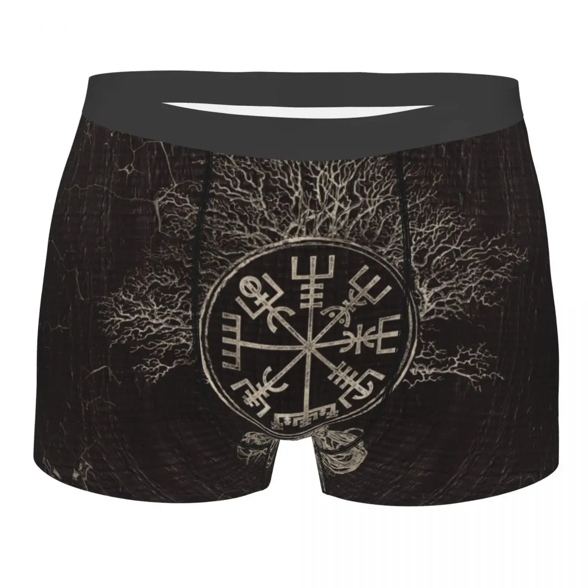 Custom Vegvisir And Tree Of Life Yggdrasil Boxers Shorts Men Viking Compass Briefs Underwear Cool Underpants