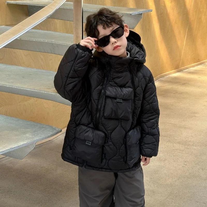 

Boys' Winter Clothes Thickened Warm Cotton-padded Clothes Winter 2025 New Children's Bread Clothes Hoodie Children's Clothing