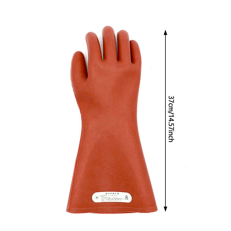 Anti-electricity Protect Professional 12kv High Voltage Electrical Insulating Gloves Rubber Electrician Safety Glove 37cm