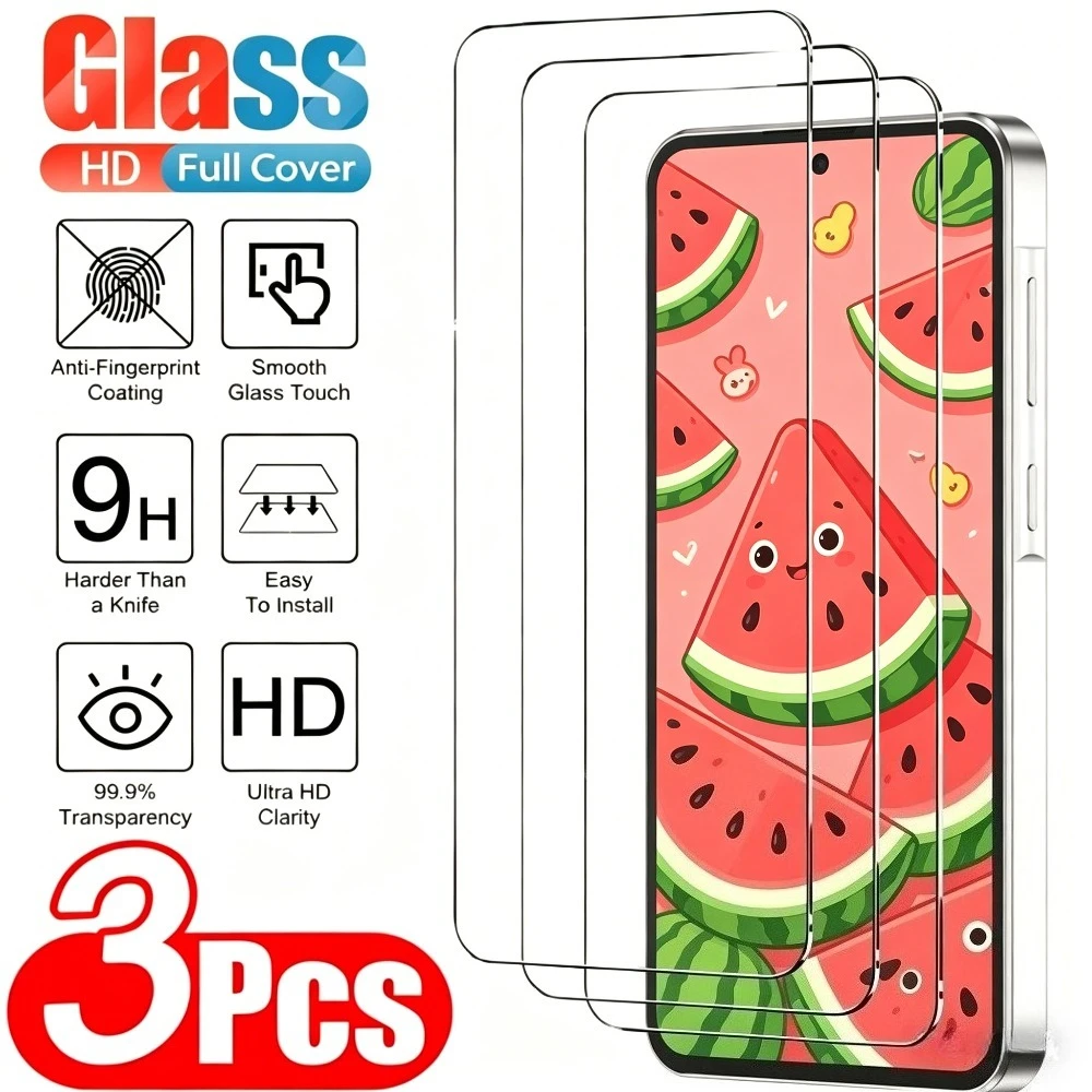 

3Pcs High Definition Tempered Glass for Samsung A57 A56 A55 A53 A37 A36 A35 Screen Protector for Samsung A27 A26 A25 A17 A15 A16