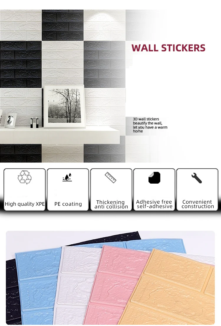 5-30 stücke 35 cm * 30 cm DIY Selbst-klebe 3D Wand Aufkleber Für Schlafzimmer Wasserdicht wohnkultur Hintergrund Schaum Ziegel Tapete – Detail 13