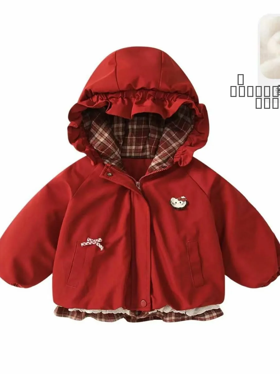 

Trendy Winter Jaet for Girls Fce Lined Hooded Warm Cotton Clothes Baby Girls Winter Faionable Top Quali Cotton Coat