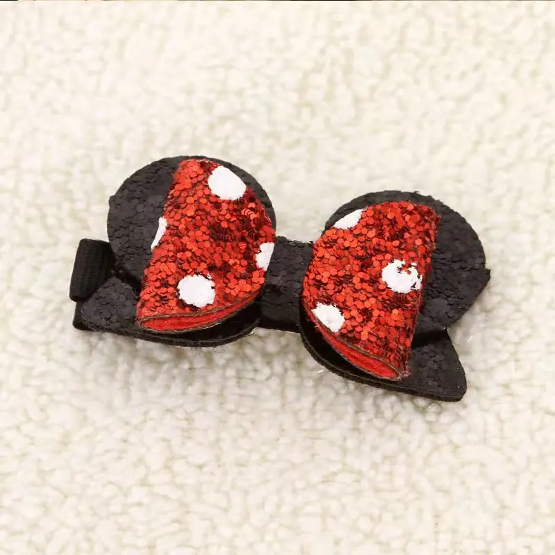 Picture 3: Thumblina Mini Red Cat Ears Princess Hairgrips Glitter Hair Bows with Clip Dance Party Hair Clip Girls Hairpin Hair Accessories