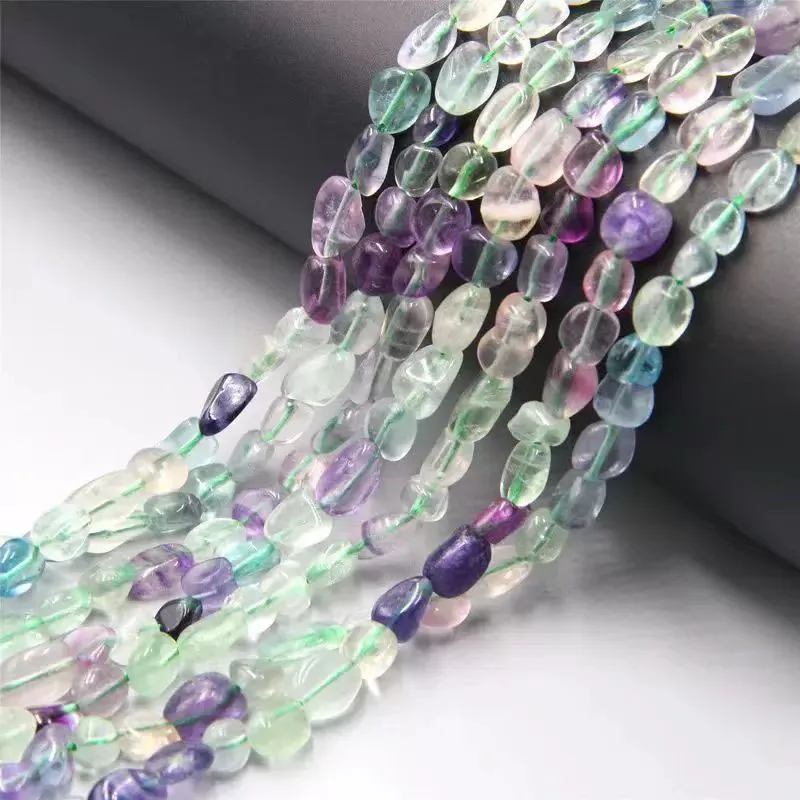 4-8MM fluorite Natural Chip Irregular Amethyst Aquamarine Rose Quartz Larimar Stone Beads For Jewelry Making Bracelets Accessori