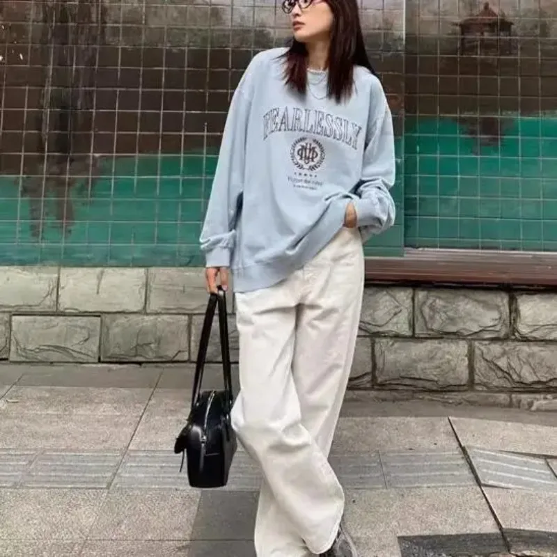 LISM women's winter clothes y2k hoodies sweatshirt 2025 Letter Print American Campus Sle Wheat Spike M-Home New Arrival