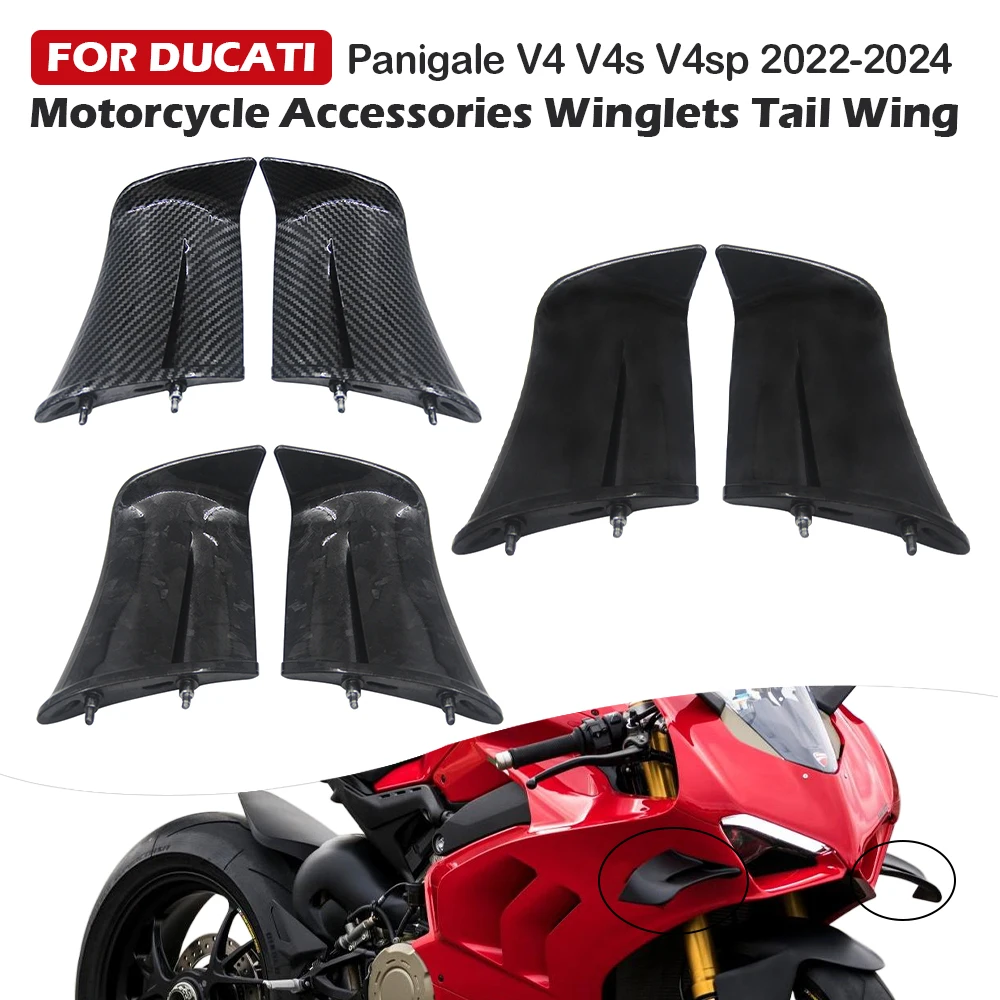 

Для DUCATI Panigale V4 V4S V4R 2022 2023, аксессуары для крыльев мотоцикла, боковые панели, комплект аэродинамического обтекателя с фиксированным крылом, ABS