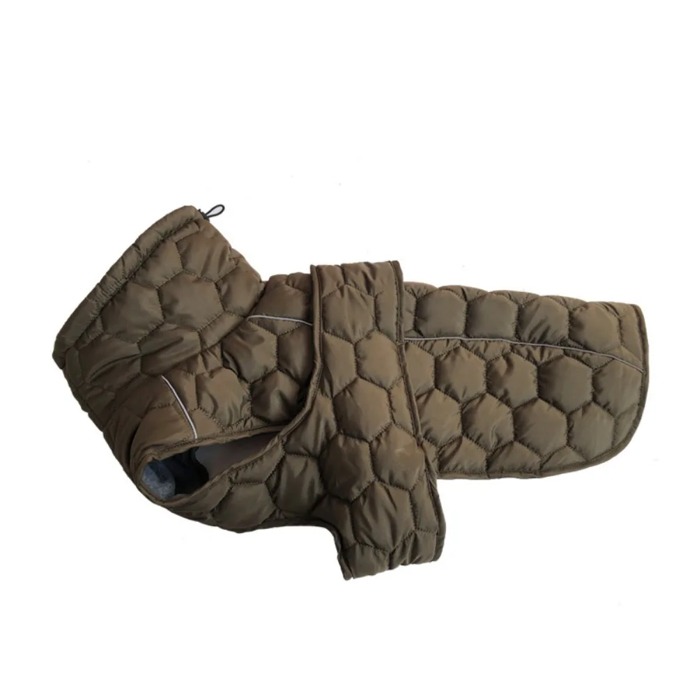 Abrigo de invierno con tira reflectante para perro, diseño de cuello alto, forro polar, cuello alto, chaleco grueso cálido para perro, chaqueta para exteriores