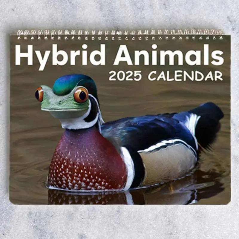 Calendario de pared 2025 Calendario de animales divertidos Calendario mensual Planificador de pared 2025 de enero de diciembre de 2025, animales híbridos Calendario de 12 meses 2025