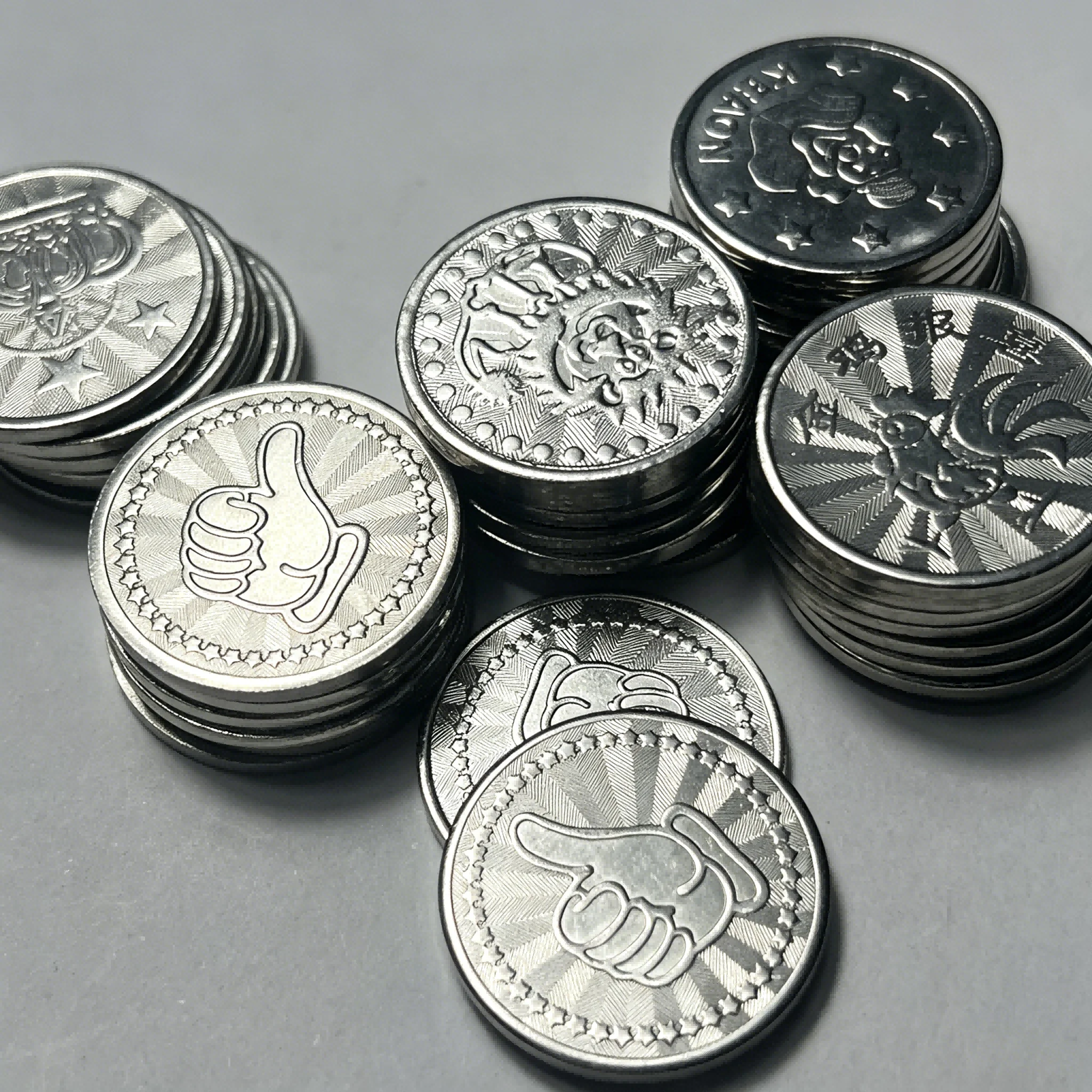 100 Pieces of Stainless Steel 23/24/25mm Token Crown Pattern Design Arcade Coins, Used for Gaming Machines, Vending Machines