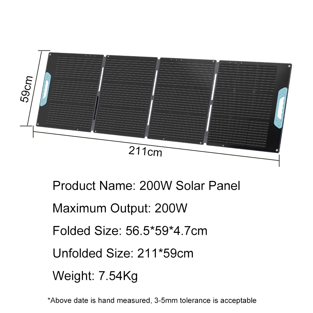 ECOPLAY 200 واط الألواح الشمسية المرنة في الهواء الطلق إمدادات الطاقة في حالات الطوارئ IP65 مقاوم للماء المحمولة حقيبة قابلة للطي للتخييم RV الصيد #6