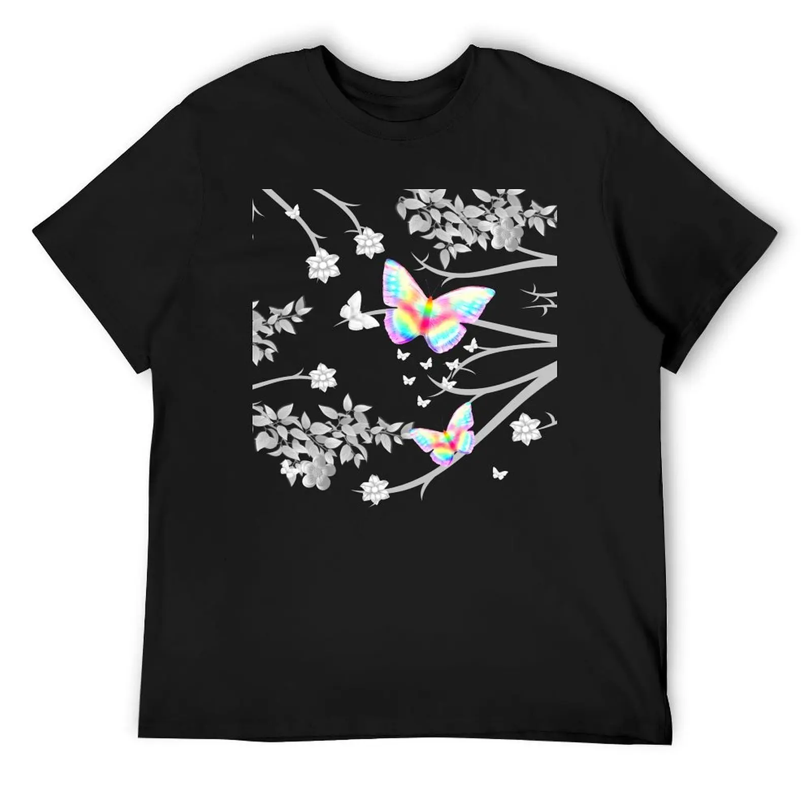 

Floral and Butterfly Elegance T-Shirt man t shirt cute clothes blacks vintage shirts men