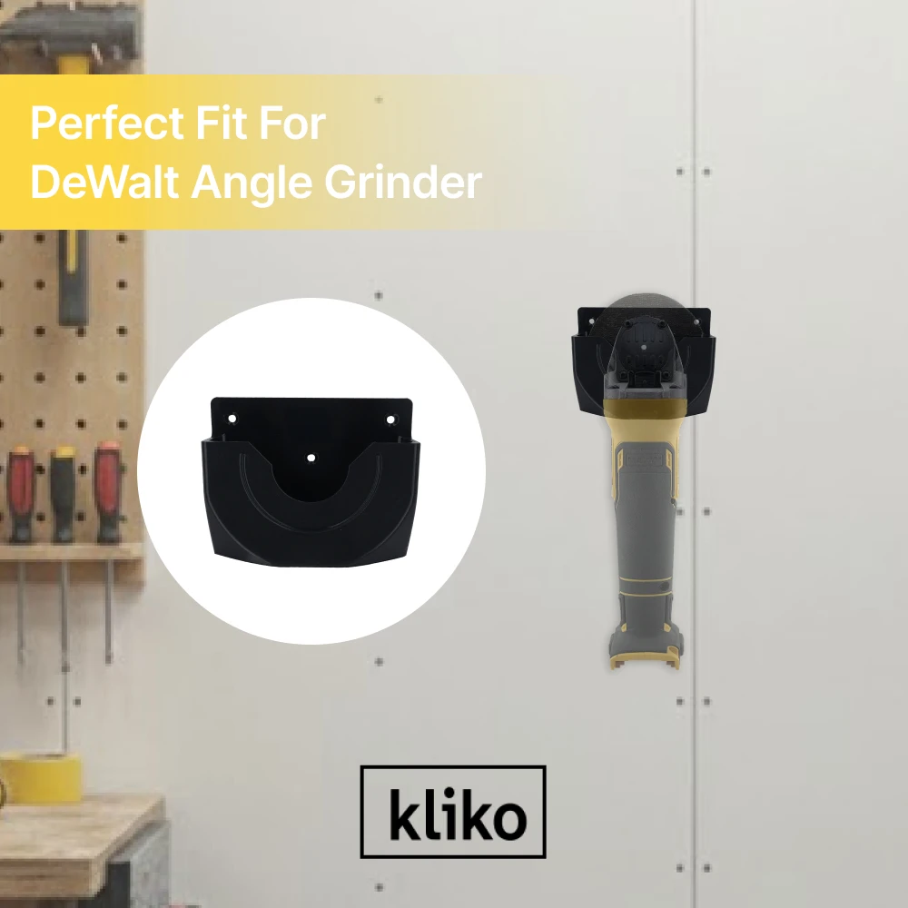 Wall Mount Angle Grinder Holder Compatible with DeWalt Power Tool Storage Bracket Garage Workshop Tool Organizer Accessories