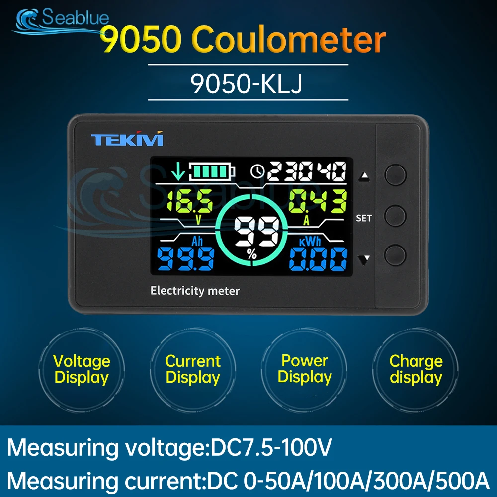 DC 7.5-100V Voltage And Current Meter Power Meter Energy Indicator Electric Car Lithium Battery Coulomb Meter 50/100/300/500A