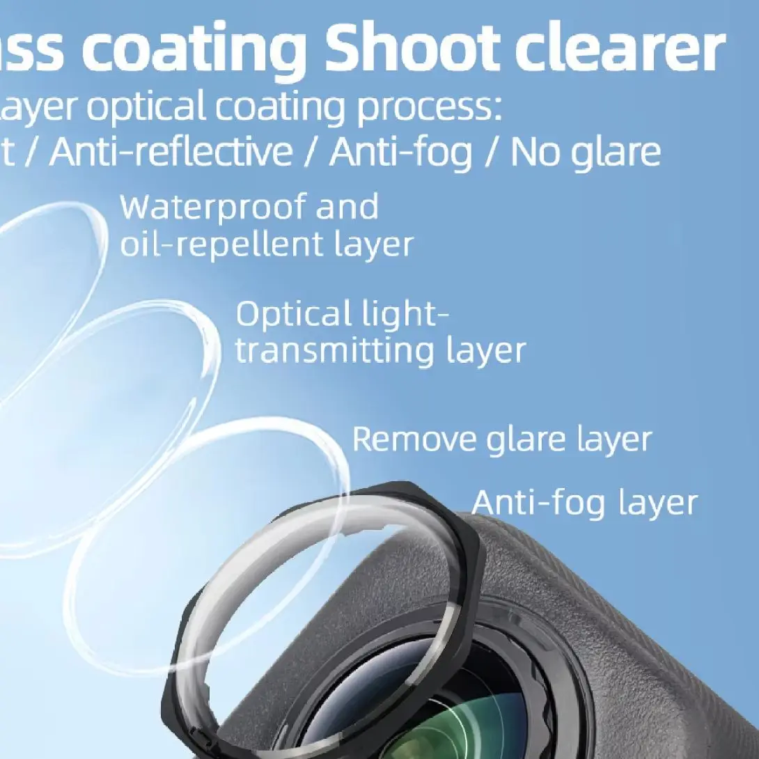 For Insta360 X6 Lens Guard Optical Glass 10H Hardness Anti Scratch Anti Fog Panoramic HD Coating Aluminum Frame Twist Lock