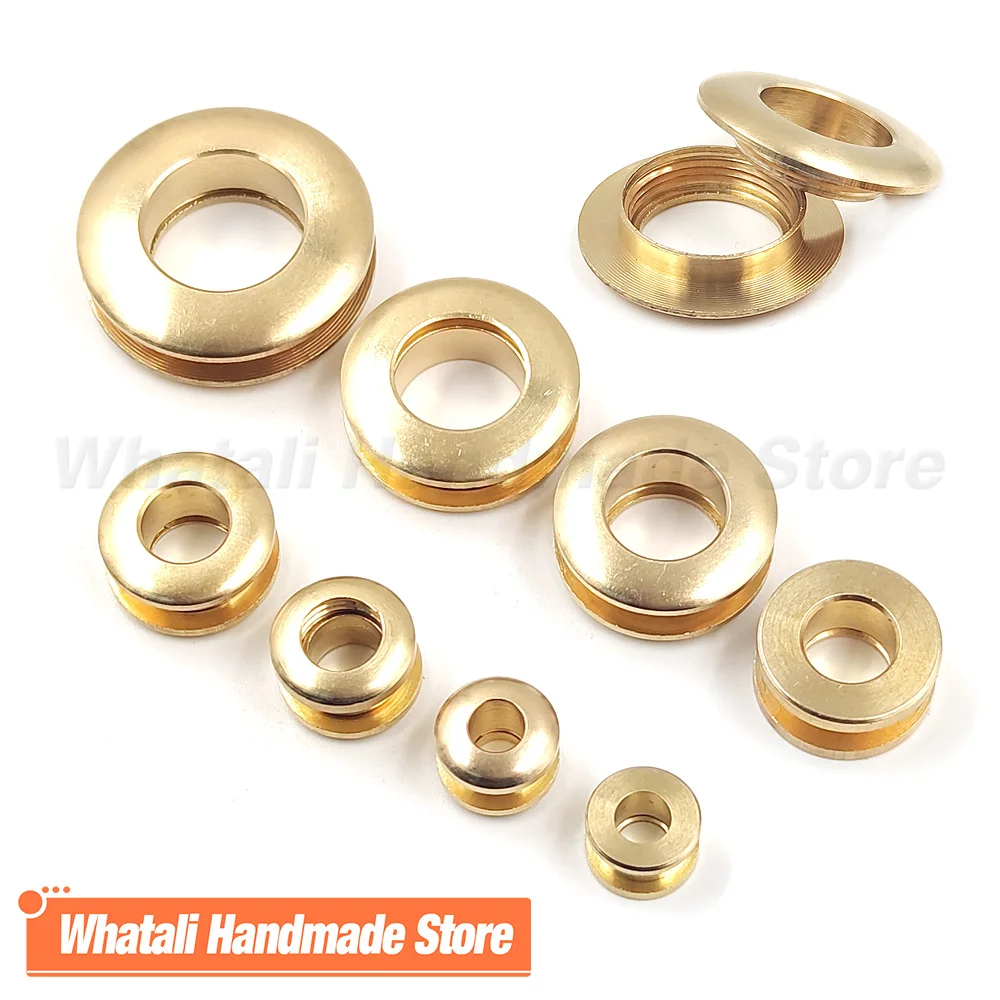 2pcs Solid Brass Screw Back Eyelets With Screws For Leather Crafts Accessory For Bag Garment Shoe Clothes Jeans Decoration