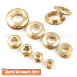 2pcs Solid Brass Screw Back Eyelets With Screws For Leather Crafts Accessory For Bag Garment Shoe Clothes Jeans Decoration