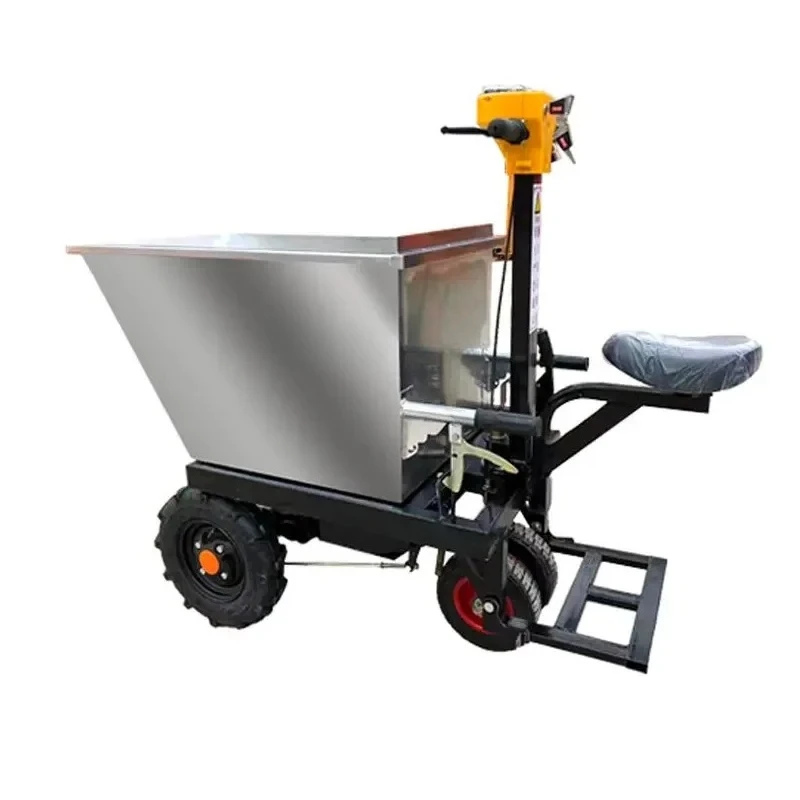 Electric tricycle stainless steel brick pulling ash bucket car agricultural orchard handling dump truck
