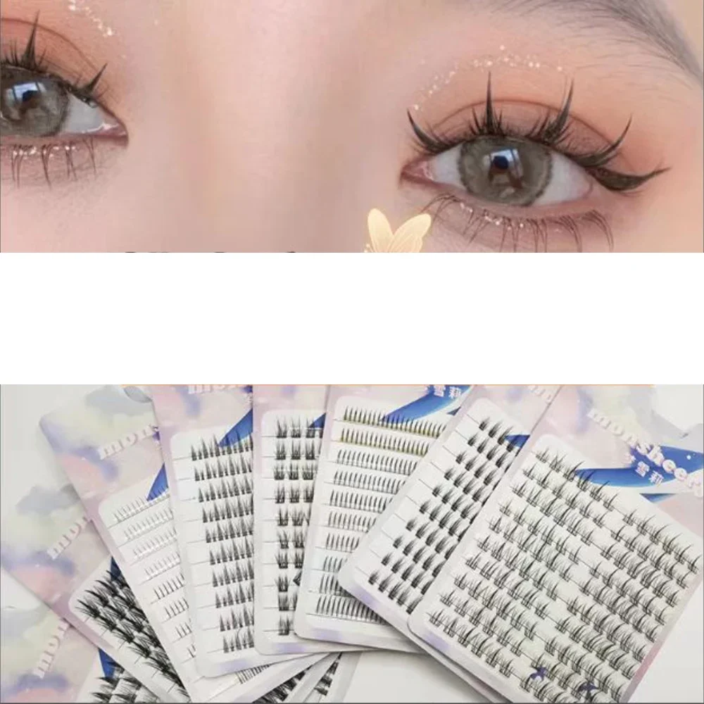 100 Cluster Ciglia autoadesive Estensione ciglia finte lunghe naturali NESSUN colla necessaria Ciglia individuali Strumenti per il trucco fai da te
