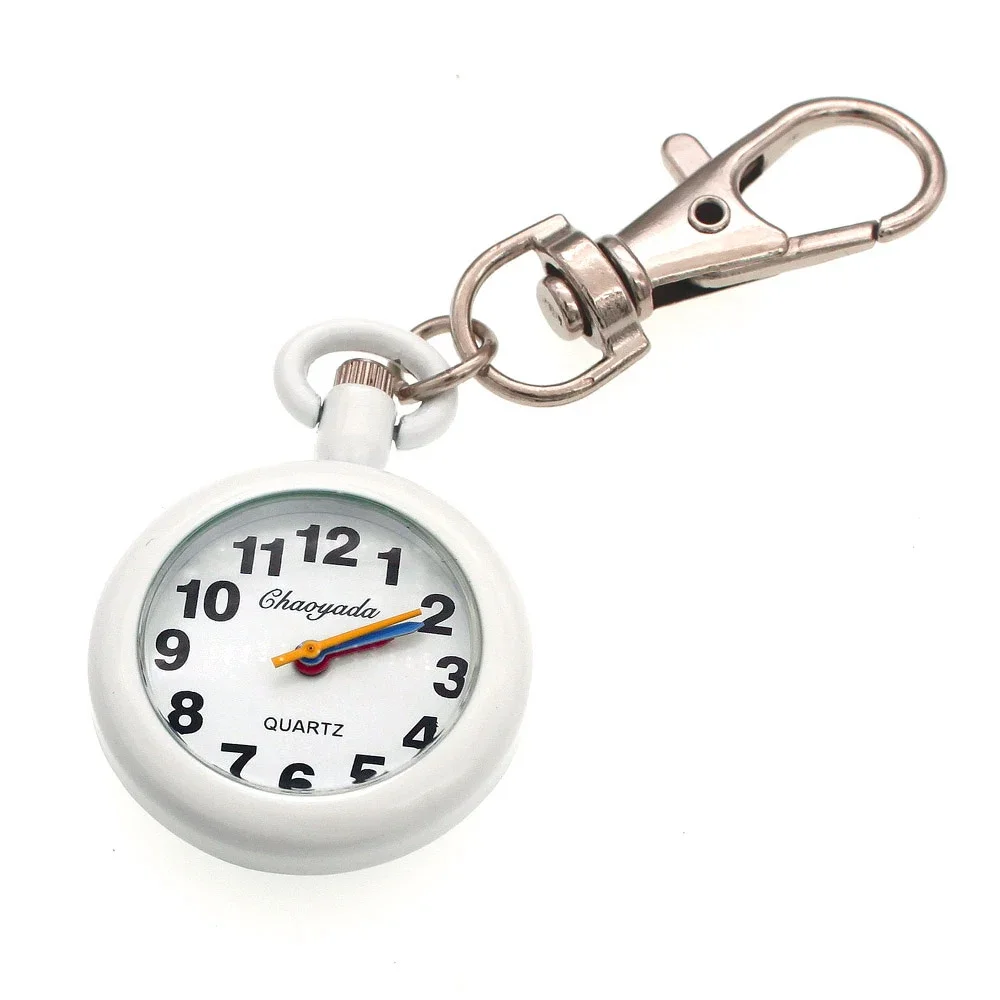 8pcs High Quality New Fashion Colorful Children Watch Pocket Pendant Key Ring Chain Quartz Keyring Watch Necklace Watches Gifts