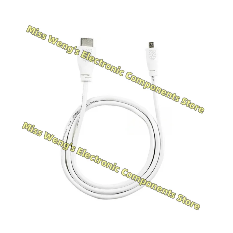 Raspberry Pi 4B Micro HDMI to HDMI HD Video Cable, 1 meter white PI-OFFICIAL-MICRO-HDMI-CABLE-1M