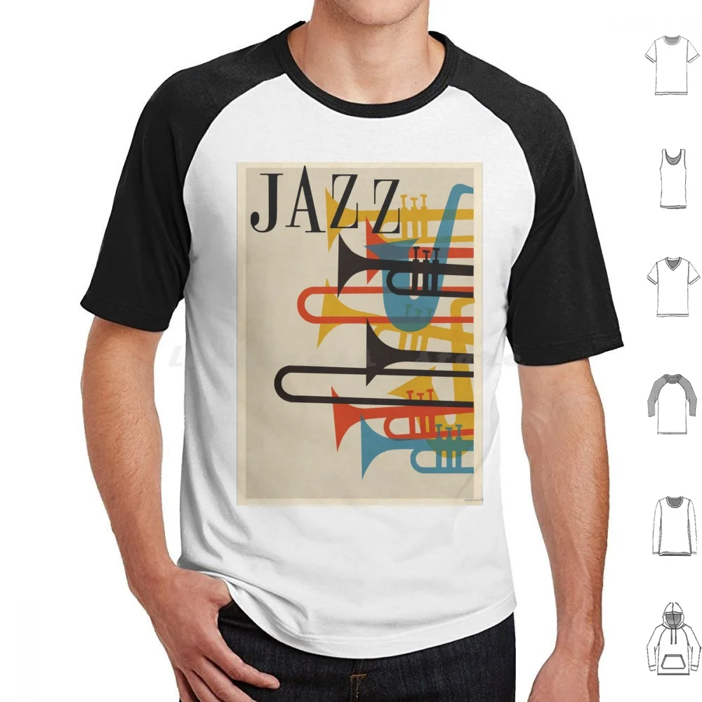 Jazz T Shirt Cotton Men Women DIY Print Jazz Music Spirit Sax Trumpet Horn Saxophone French Beatnik Vintage Retro Hip Hep 1950s