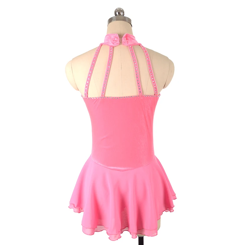 Nasinaya Women's Children's Figure Skating Competition Training Dress Rhythmic Gymnastics Sleeveless Black Velvet
