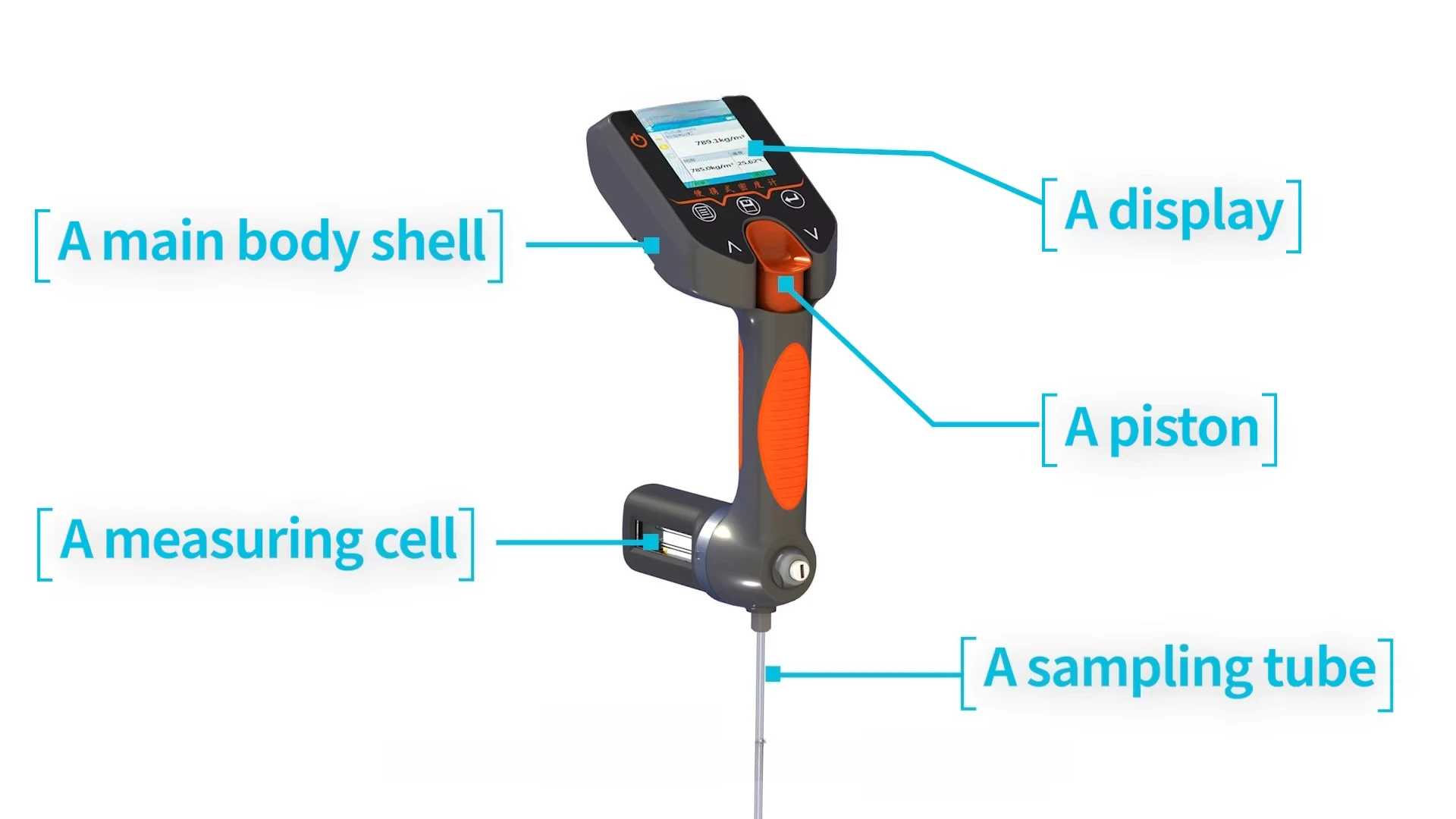 Semi-Automatic Liquid Concentration Density Sensor 0.001g/m Accuracy 2ml Sample Size Rechargeable Lithium