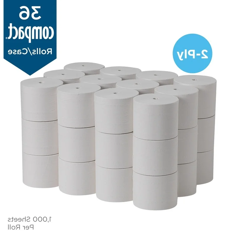 

Coreless 2-Ply Toilet Paper High Capacity 1000 Sheets 36 Rolls Eco-Friendly Compact Dispensing System Hygienic Waste Reduction
