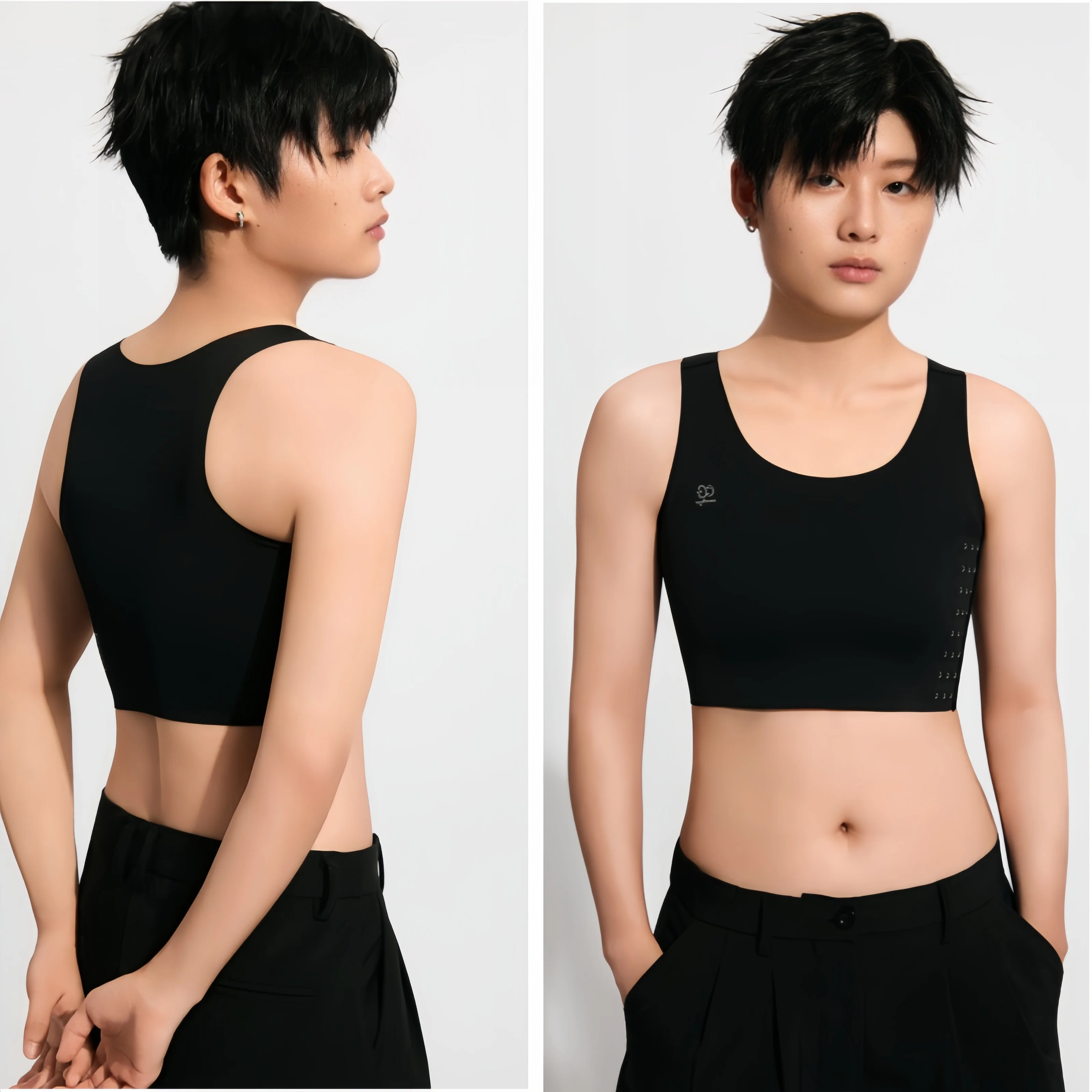 JANEST Side‑Buckle Seamless Chest Binder, Invisible High‑Elastic Breast Binder, Sweat‑proof Sports Binder 4 Colors