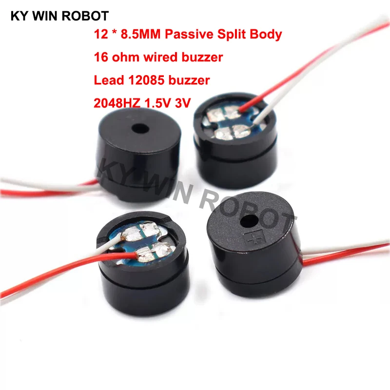 

5pcs/lots 12 * 8.5mm passive split line buzzer with 16 ohm lead 12085 2048HZ 1.5V 3V