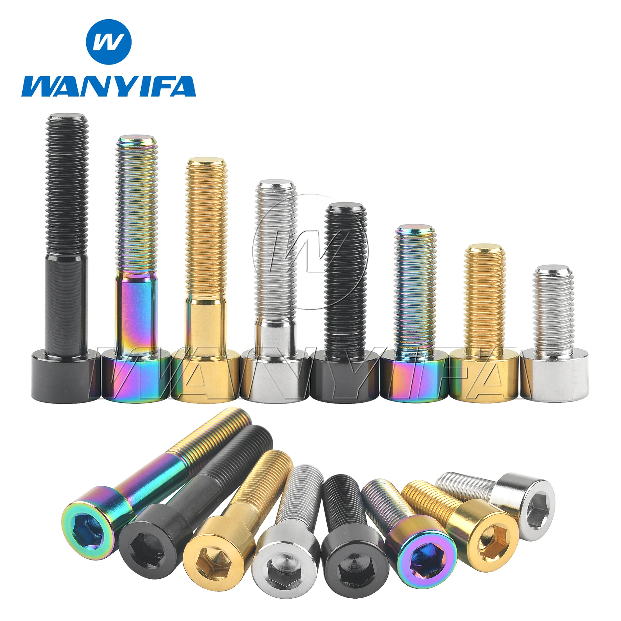 Wanyifa Titanium Bolts M10x20/25/30/35/40/45/50/55/60mm Pitch 1.25/1.5 mm  Hexagonal Screws for Motorcycle 10Pcs/15pcs