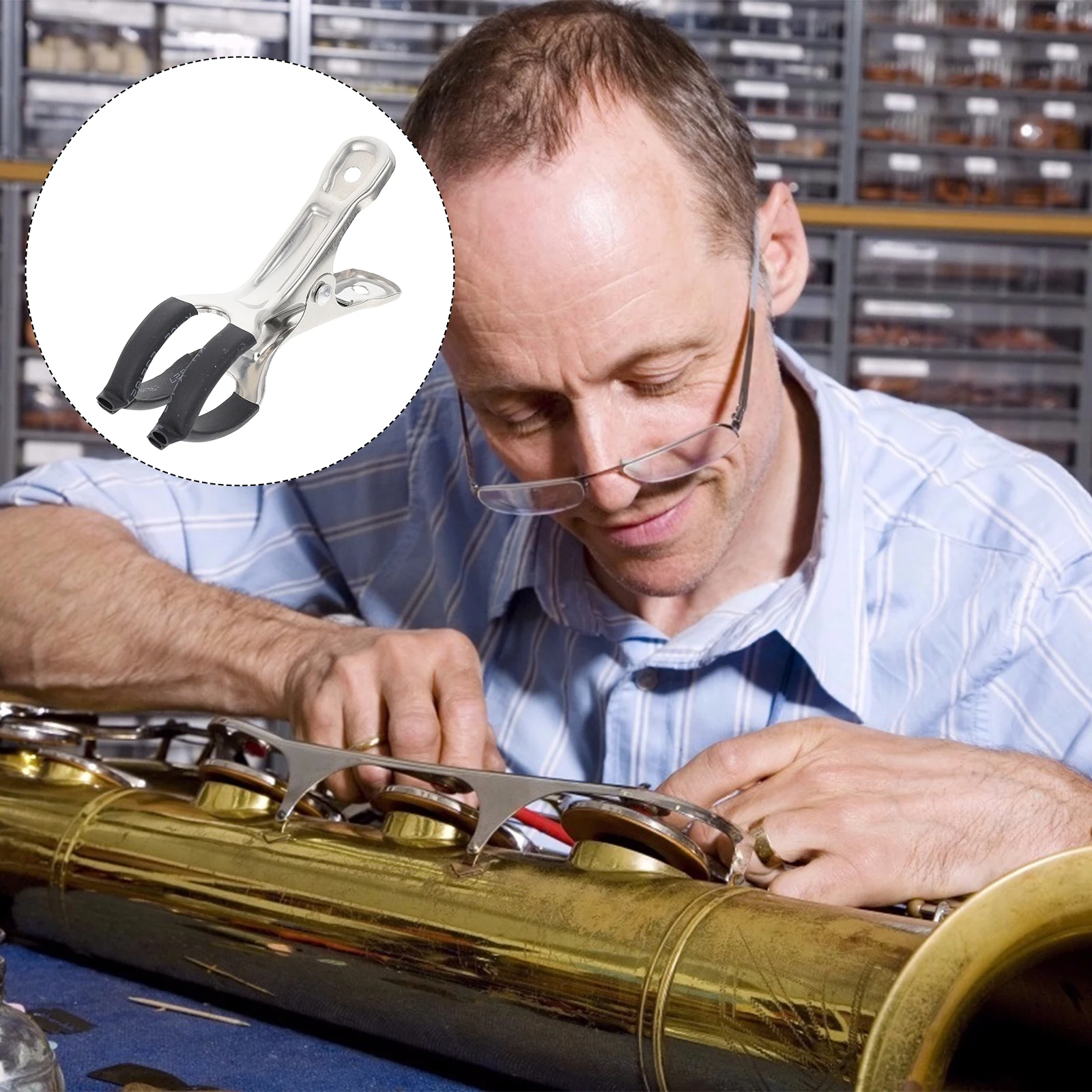 

Saxophone Repair Clips Pad Replacement Tools Accessories Maintenance Clarinet Non-slip Case Rubber Strip