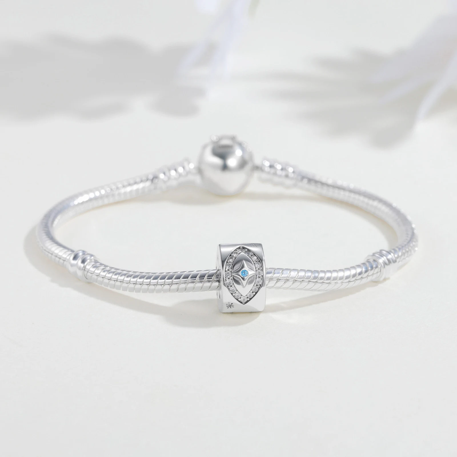 New 925 Sterling Silver Charm Eye Star Positioning Buckle Series Beaded Original Bracelet Women Fashion Jewelry Daily Wear Gift