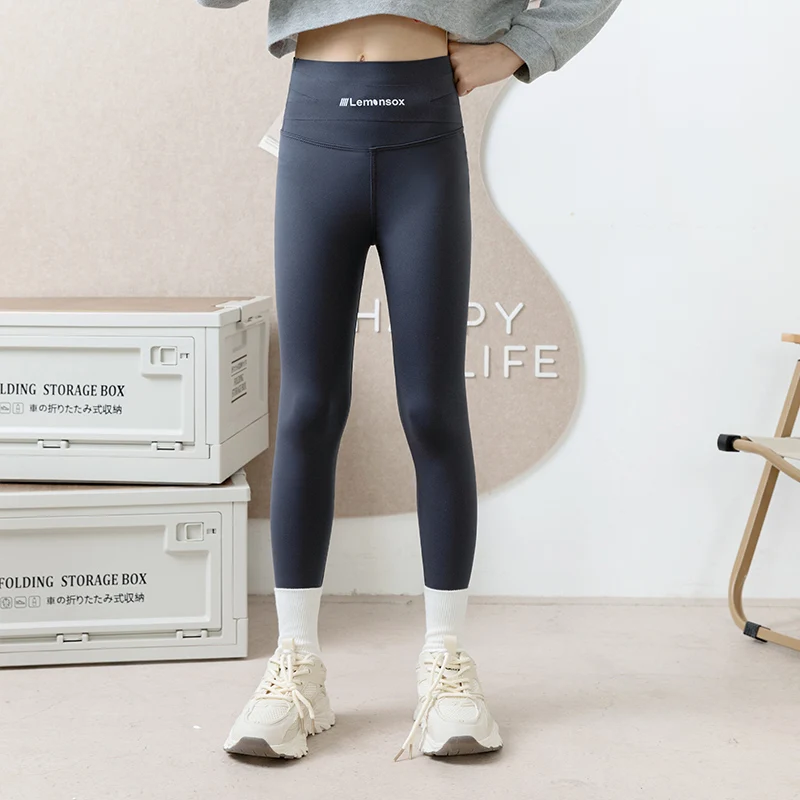 Girls' Shark Shorts for Spring and Autumn; Thin Children's Tights with High Elasticity; Nine-inch Pants
