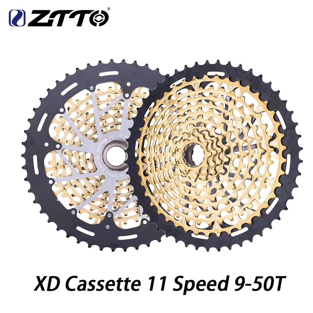 ZTTO Bicycle 11v XD Cassette MTB Ultrlight Gold 11 Speed 9-50T ULT Freewheel 11s K7 Sprocket For Mountain Bike