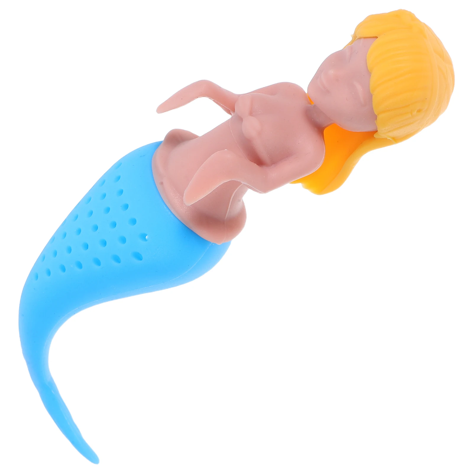 

Mermaid Silicone Infuser Loose Leaf Strainer Filter Kitchen Gadgets Golden Yellow Food Grade Easy Clean Cartoon Design Funny