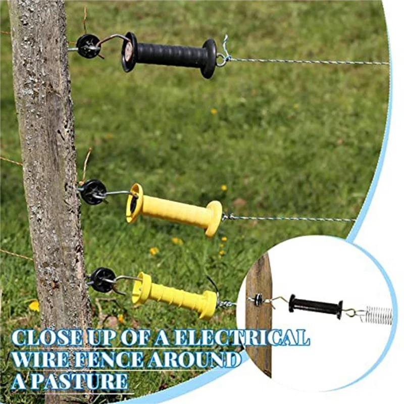 

ABZW 8 Pieces Electric Fence Gate Handle Kit Electric Fence Gate Kit Anchors Spring Gate Handle Kit