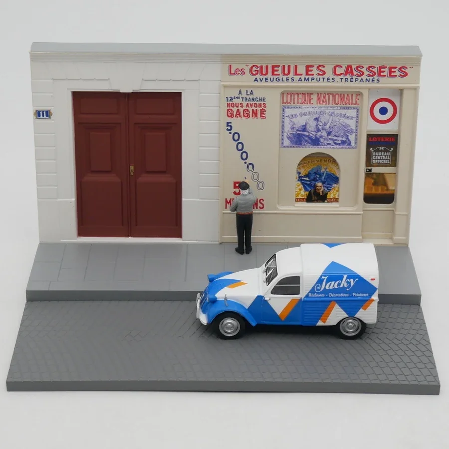 

Diecast IXO 1:43 Scale Citroen 2cv Automotive Scenario Sandtable Model Collectible Toy Gift Souvenir Display Ornament