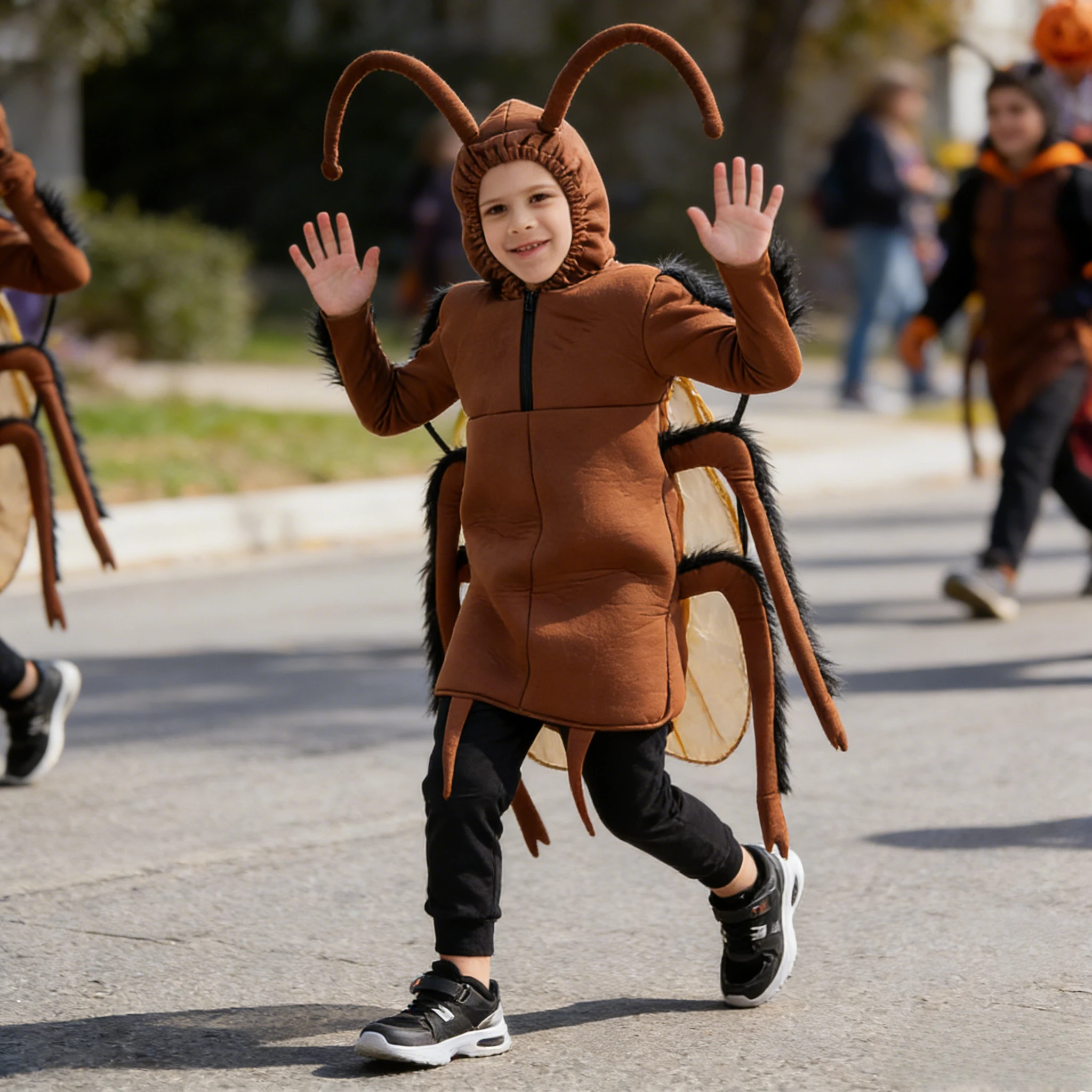 

Костюм-комбинезон для косплея в виде таракана, мягкий и удобный, для малышей, для школьных мероприятий, выступлений, вечеринок, наряд для переодевания