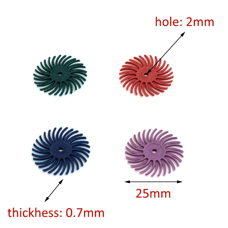 Disque à poils radiaux diamantés pour outil lointain, brosse convertible, roue de polissage à fente, tige de 3mm et 2000mm, 25mm, 1 à 10 pièces, 80 à 2.35 #